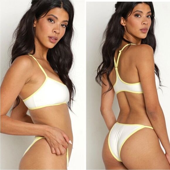 L*Space M/L Bikini Set Pamela Tommy Cream Cheeky Bitsy Size Medium Large NEW NWT - Picture 4 of 10